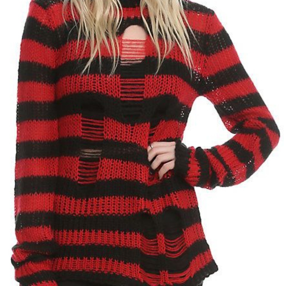 Black & Red Striped Sweater